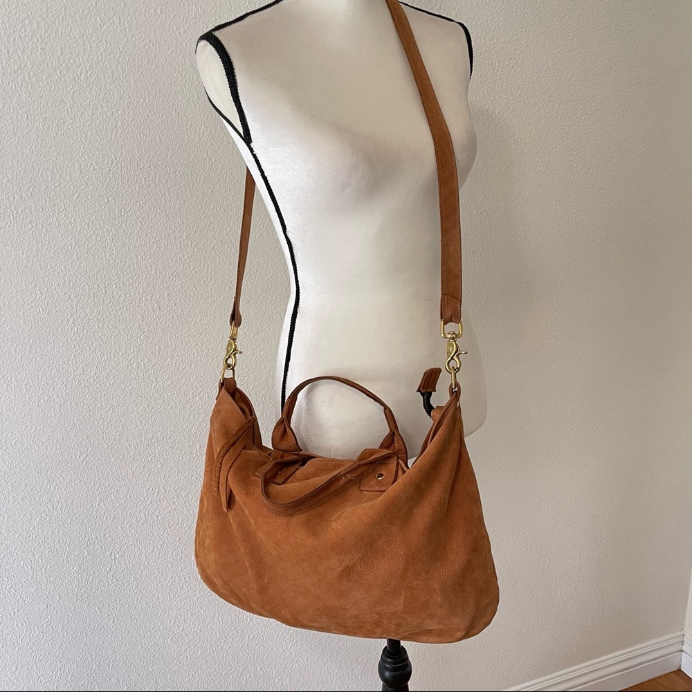 Clare Vivier Nubuck Messenger Bag Chesnut - Picture 2 of 12